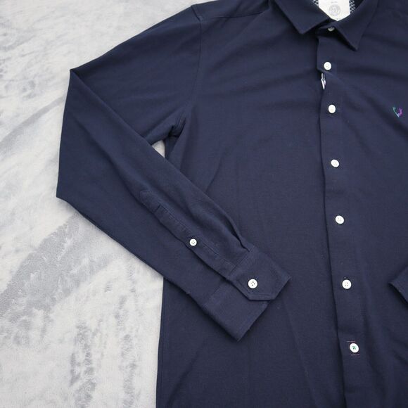 Allen Solly Shirt Mens 39 Blue Ultra Slim Fit Button Up Long Sleeve Collared Top - Picture 11 of 16
